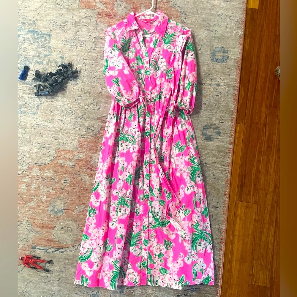 Lilly Pulitzer Amrita Cotton Midi Shirt Dress in Worth A Look